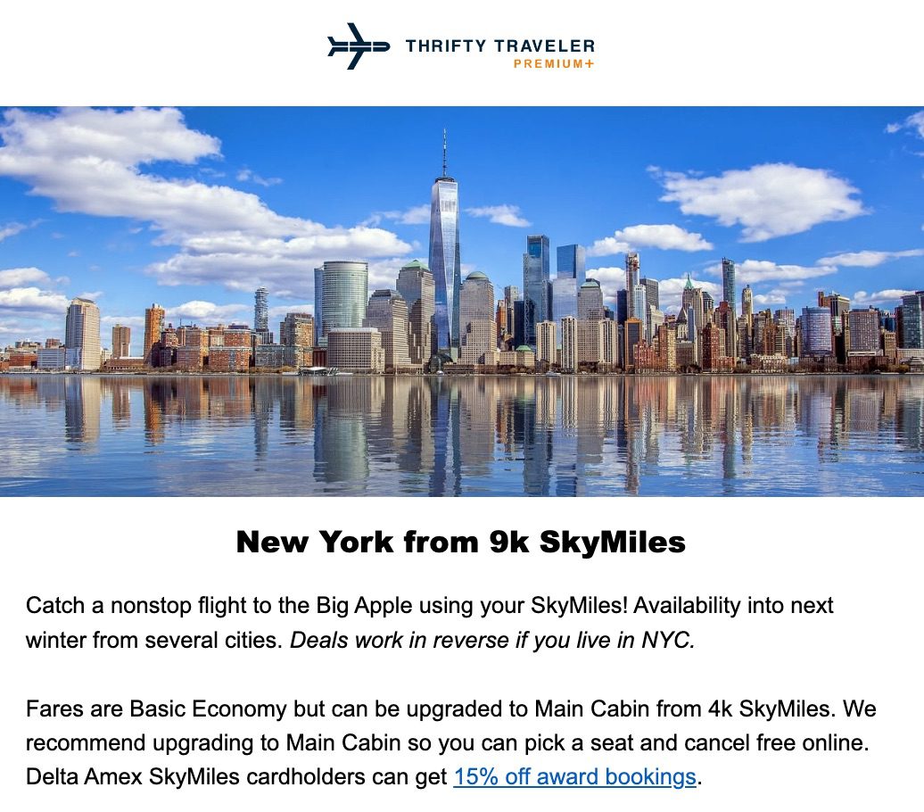 new york city skymiles deal
