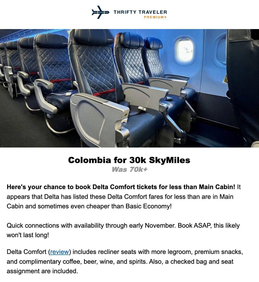 delta skymiles deal to bogota