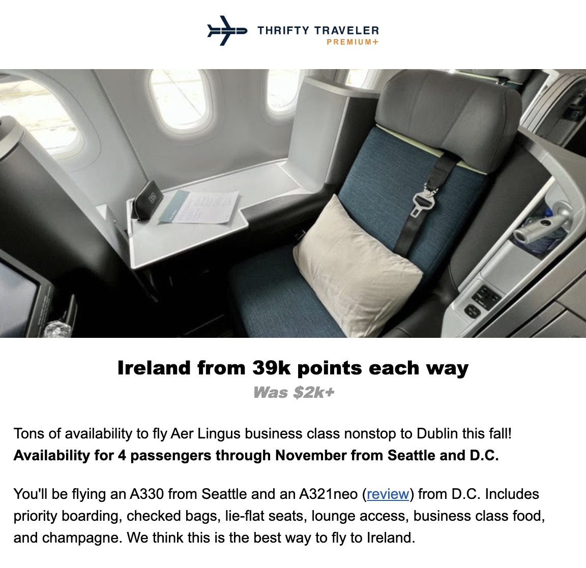 Aer Lingus business class