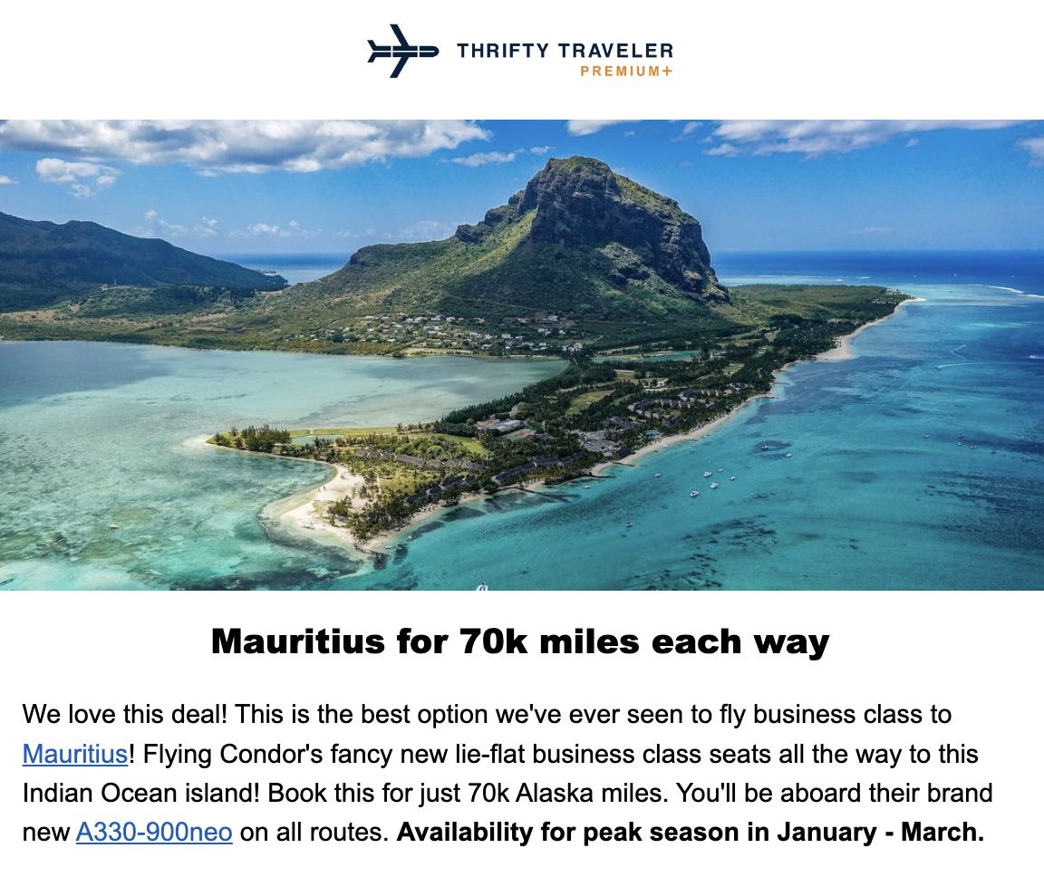 Seattle flight deal business class to Mauritius