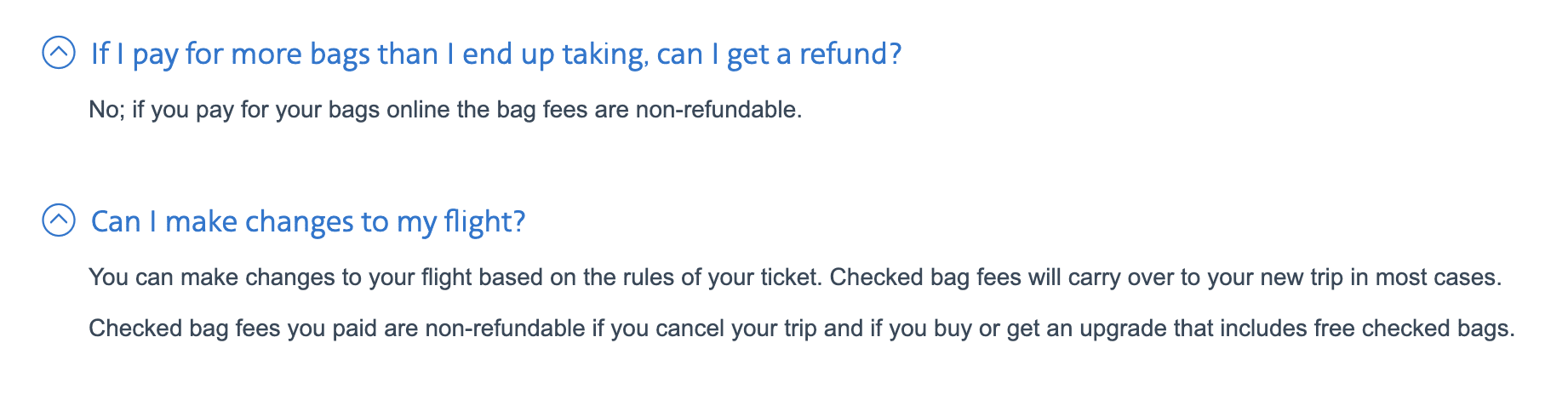 American Airlines baggage fees refund policies 