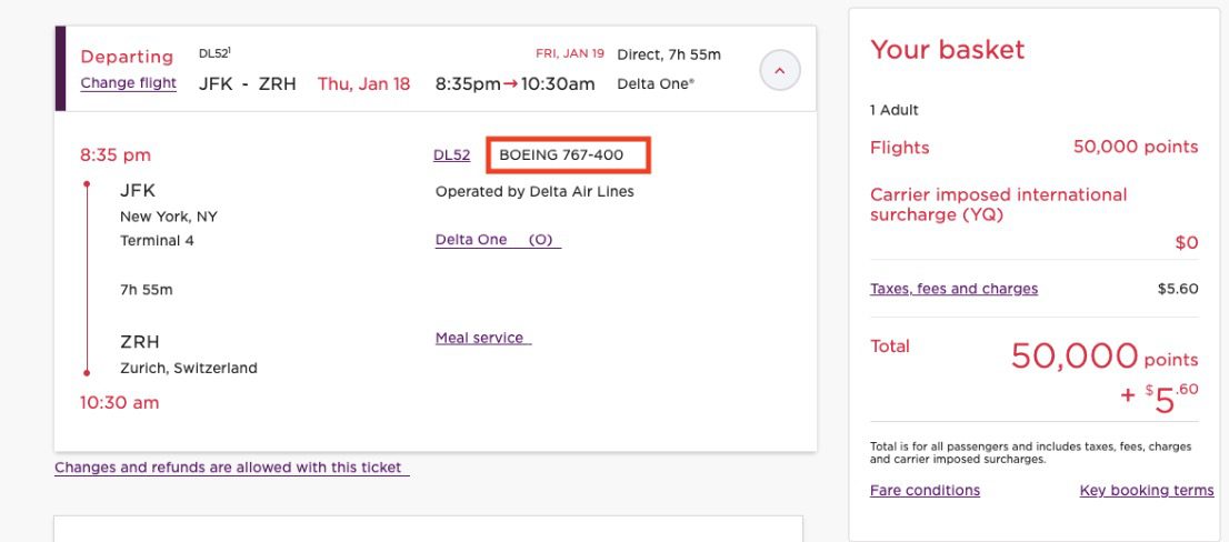 Virgin Atlantic Delta One booking