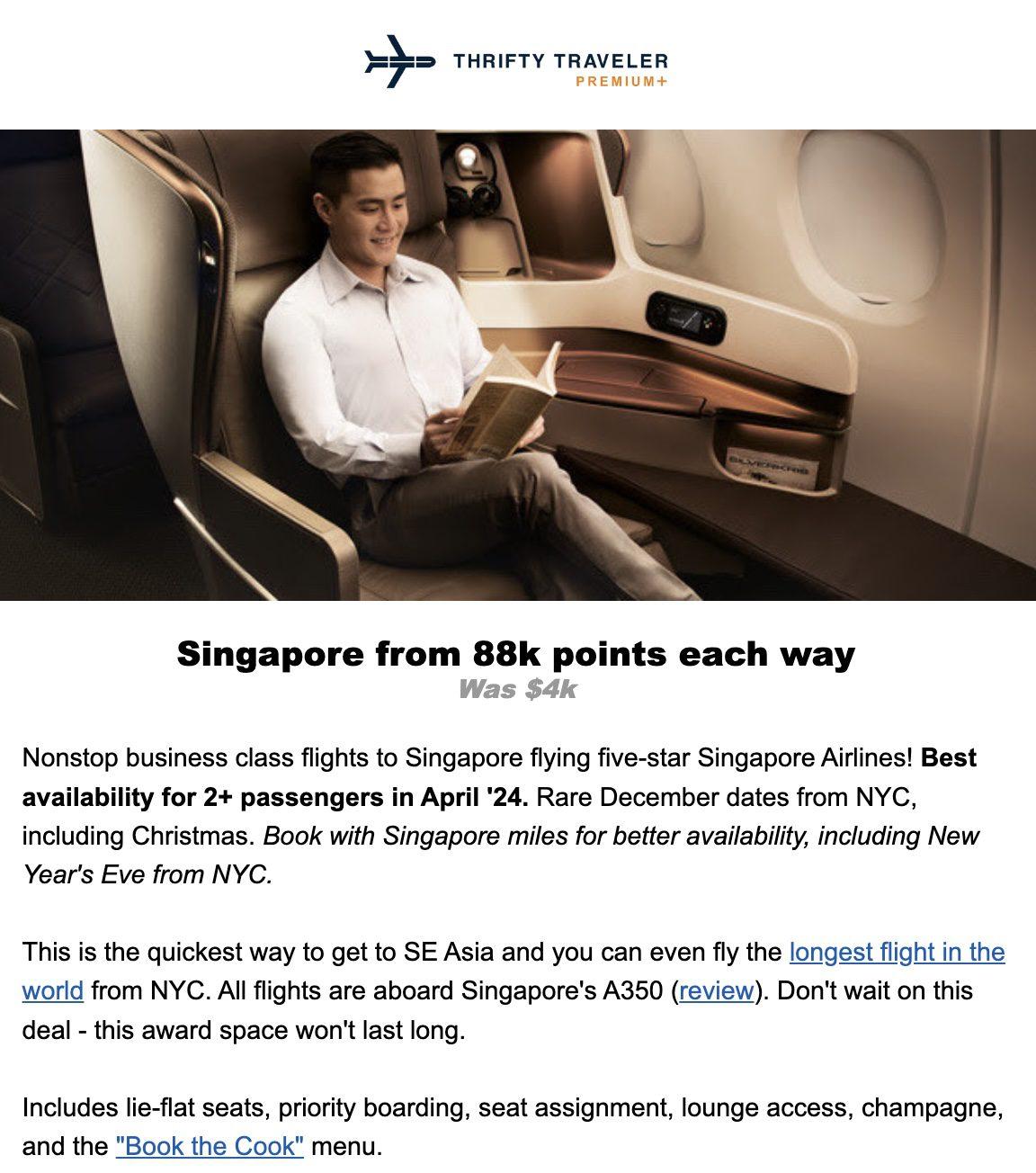 Singapore Airlines business class