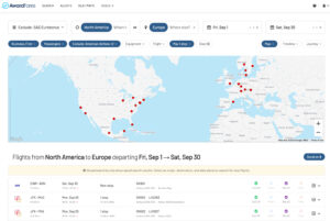 AwardFares award search tool