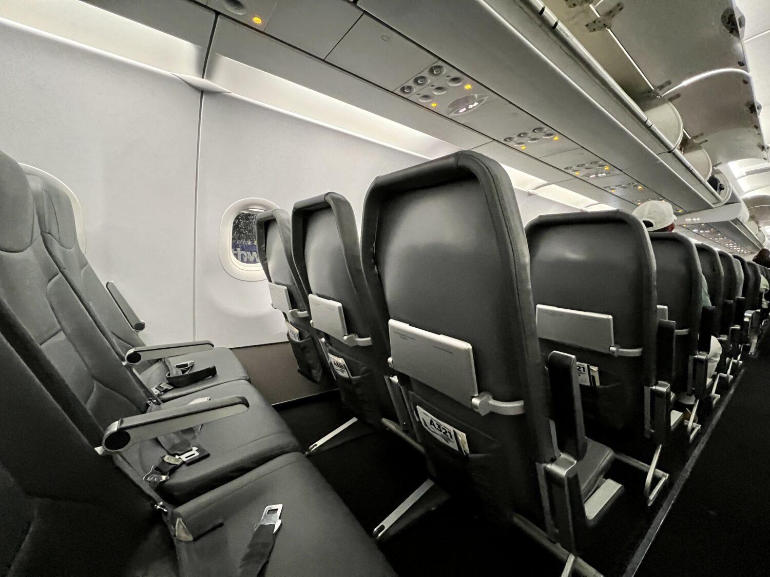 my nephew is 6 feet tall. he has a lot of leg room. he is 200 plus pounds.  - Picture of Frontier Airlines - Tripadvisor