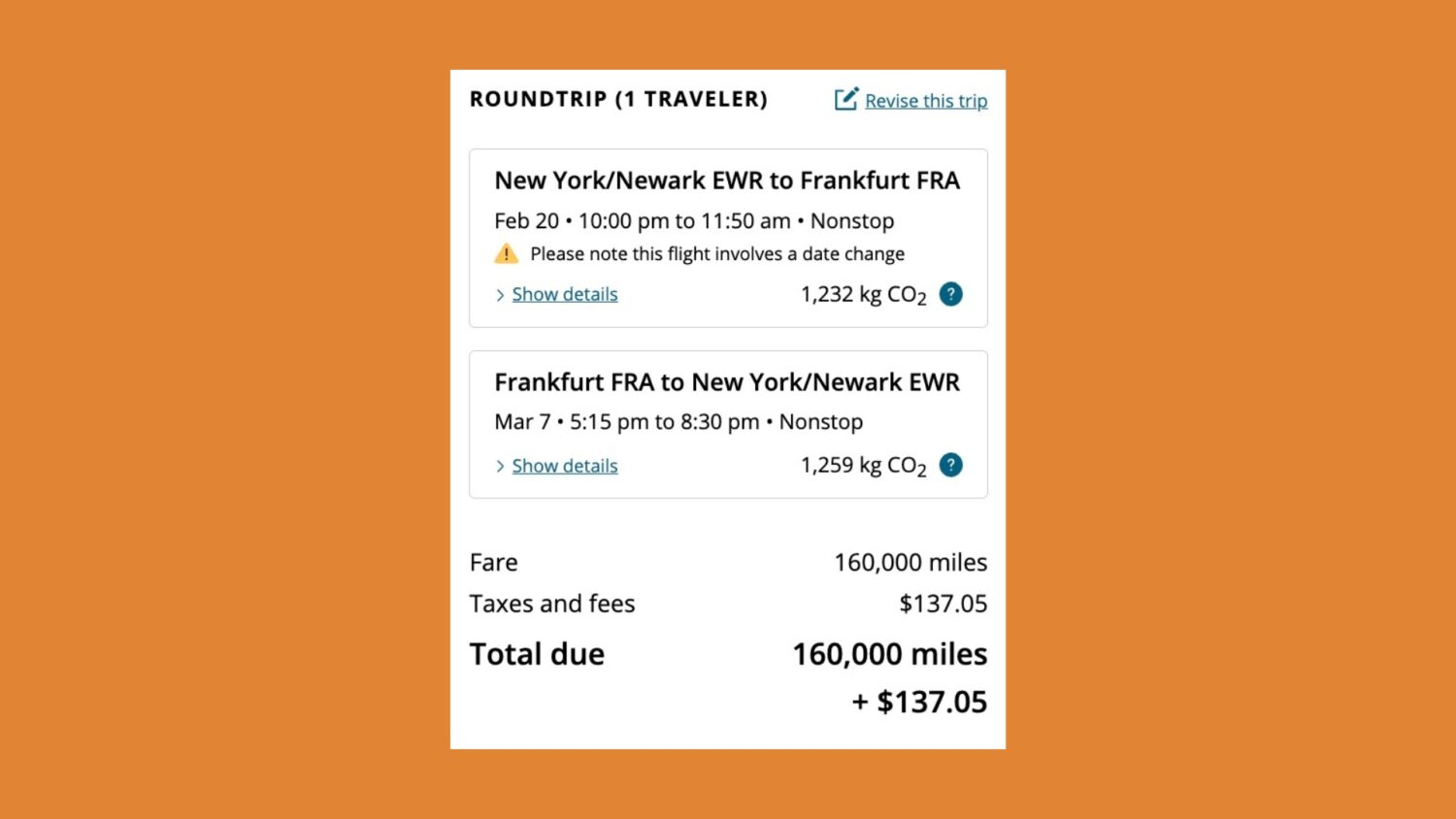 united ewr fra redemption