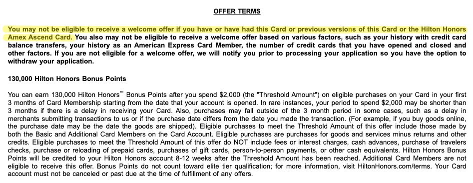Amex Offer Terms
