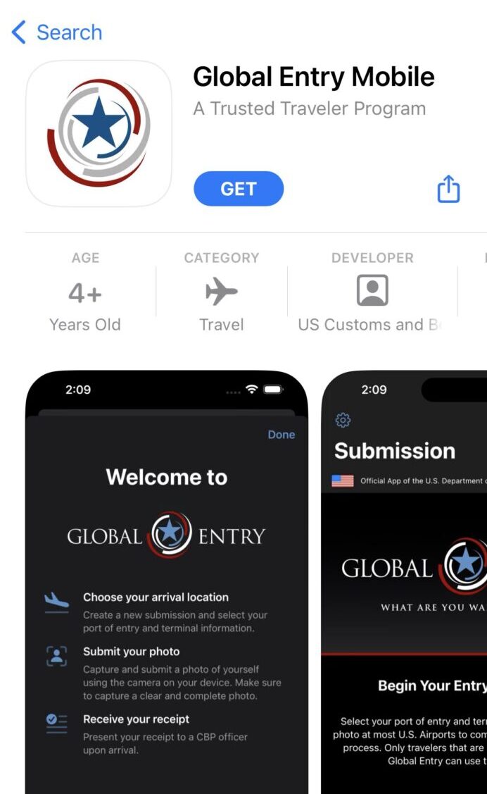 Global Entry Mobile Application  U.S. Customs and Border Protection