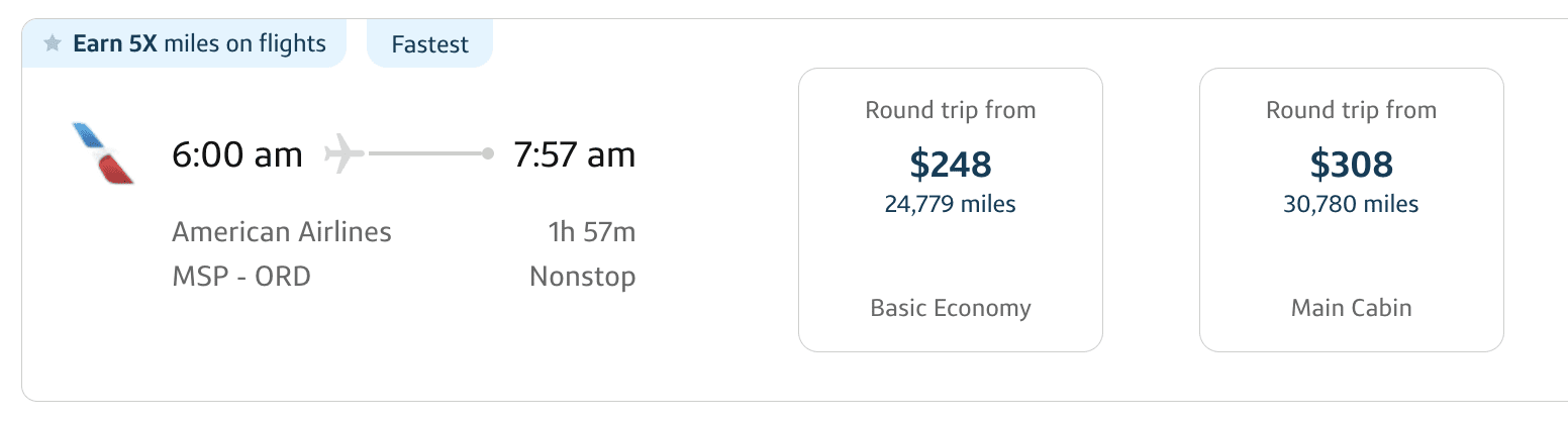 Using Capital One Venture Miles for a Minneapolis to Chicago flight