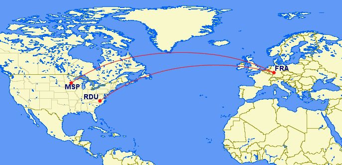 New Lufthansa routes to MSP and RDU