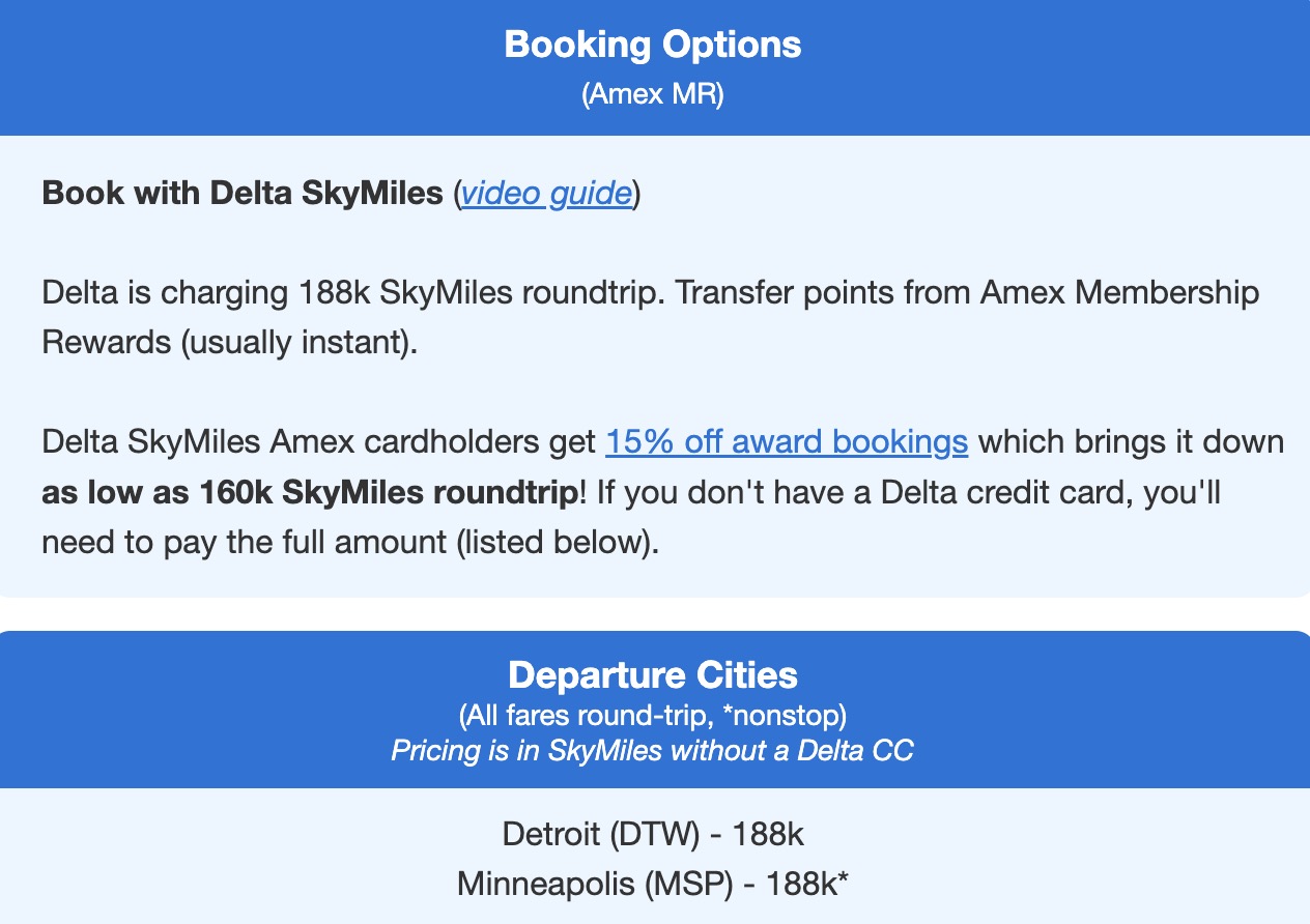 Delta One to Dublin business class deal