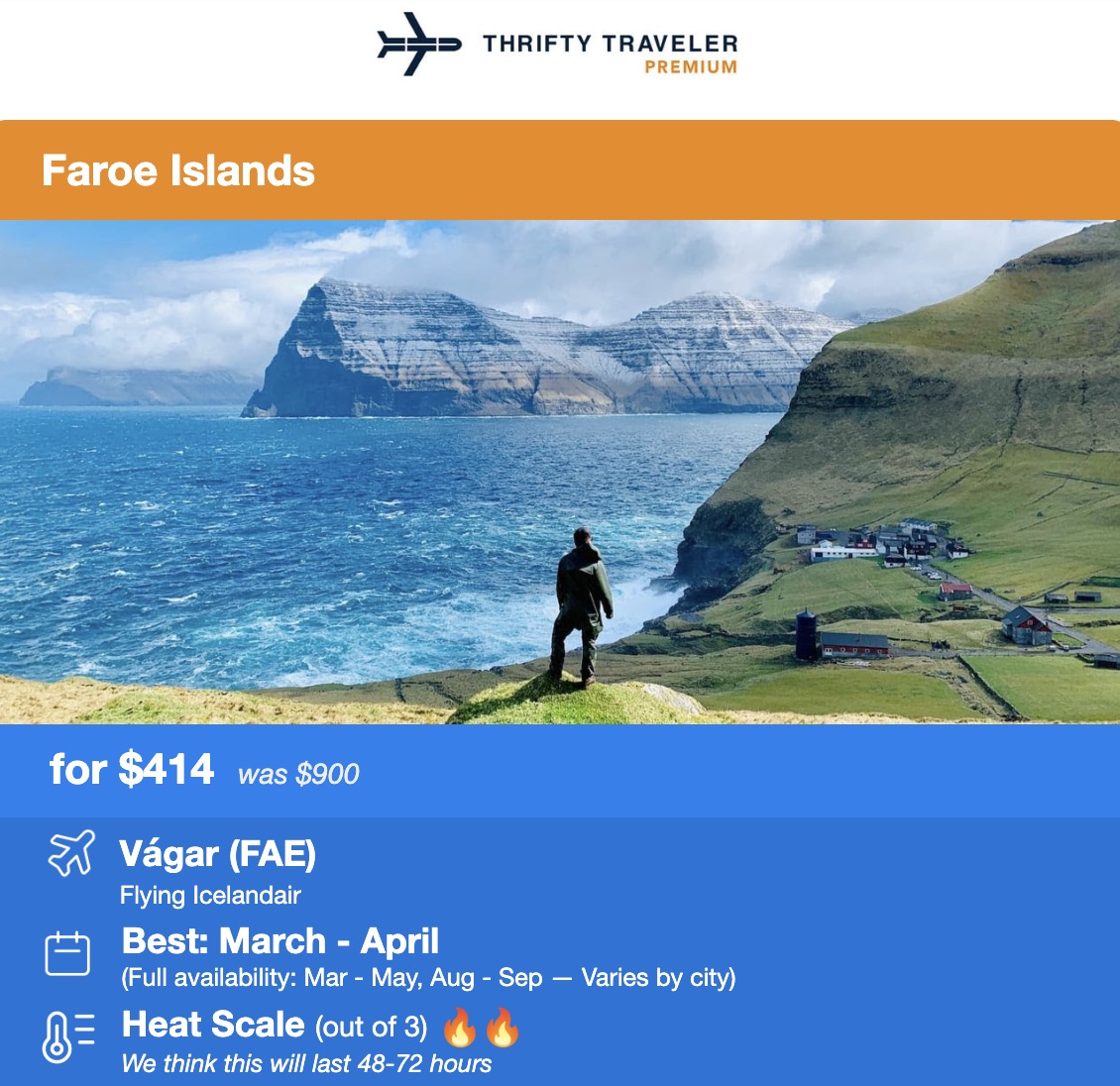 Faroe Islands flight deal for $414 roundtrip