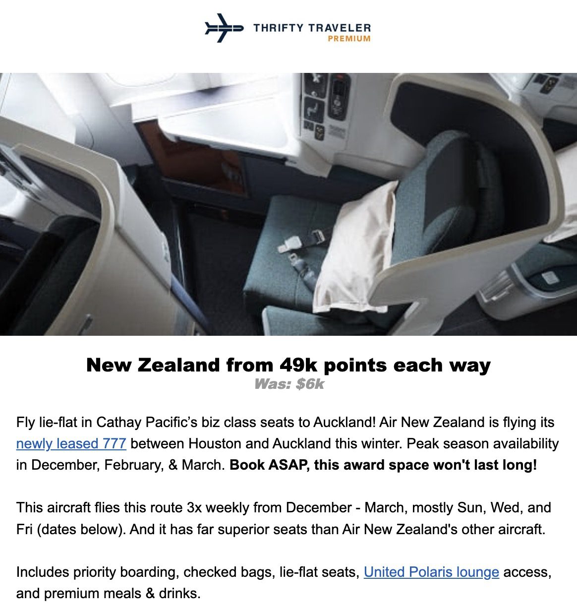 Houston to Auckland Air New Zealand