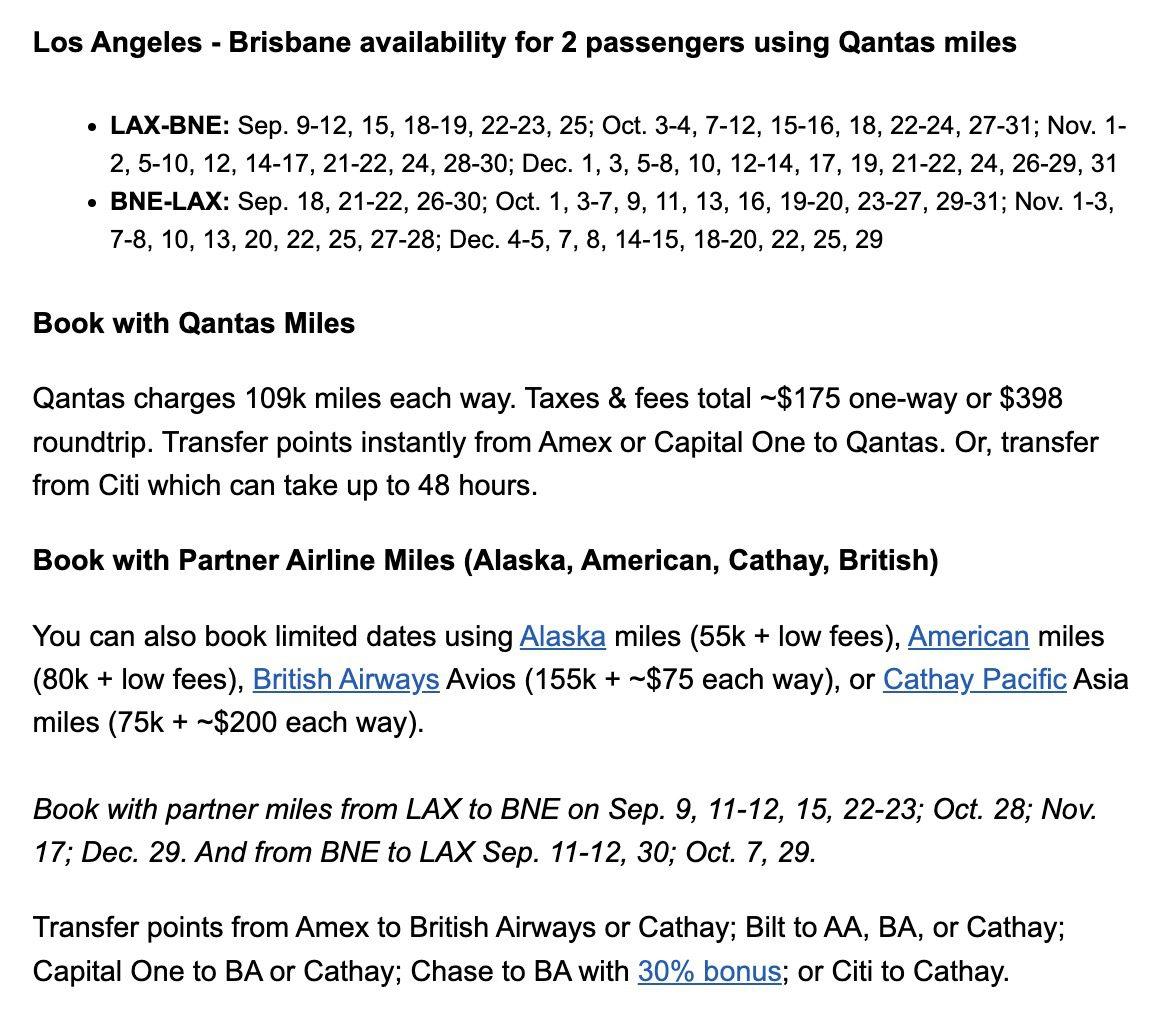 Brisbane Qantas business class