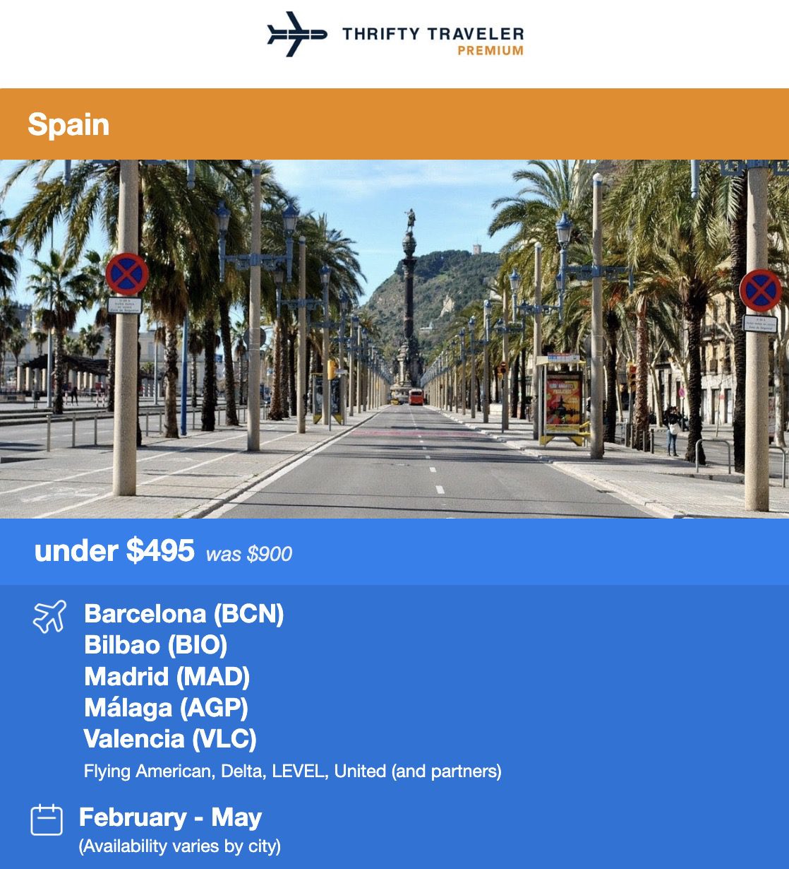 Spain flight deal