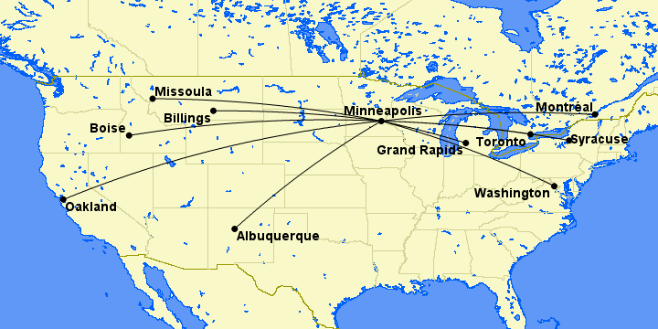 sun country airline new routes