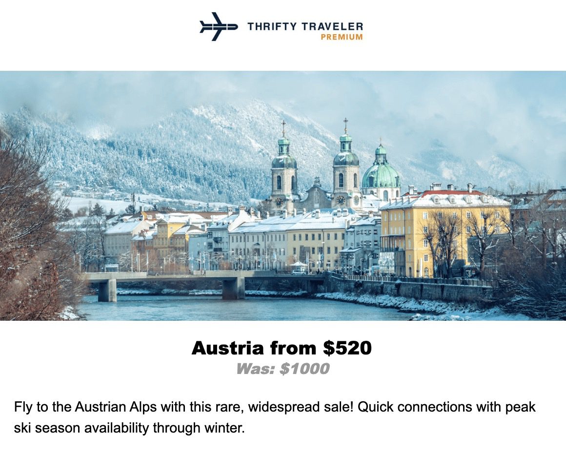 Austrian Alps flight deal