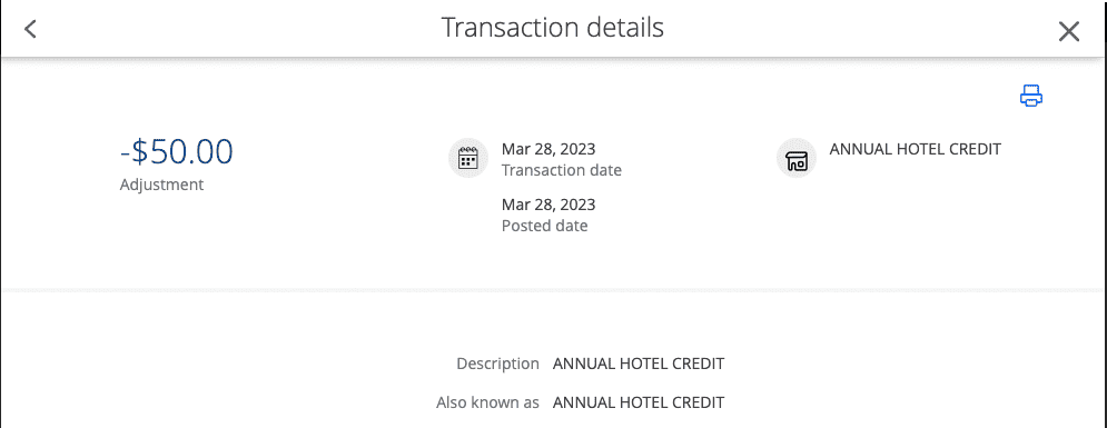 Chase Annual Hotel Credit