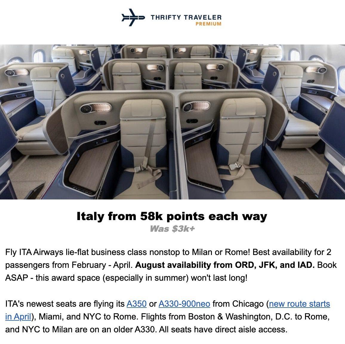 Lie Flat or Economy Flights to Italy are Cheaper Than Ever