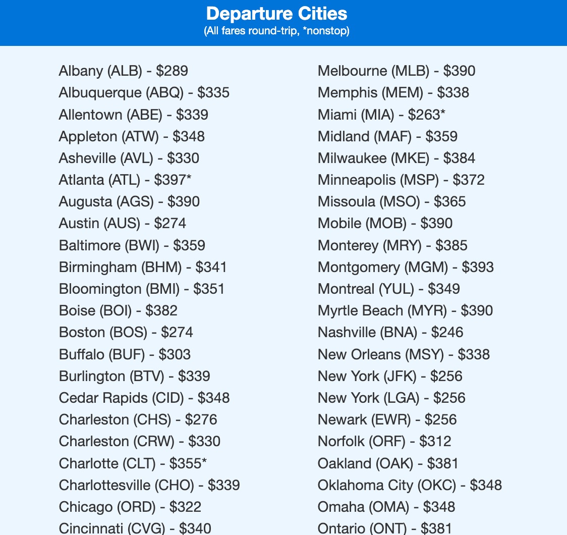 Thrifty Traveler Premium Tulum flight deal departure cities