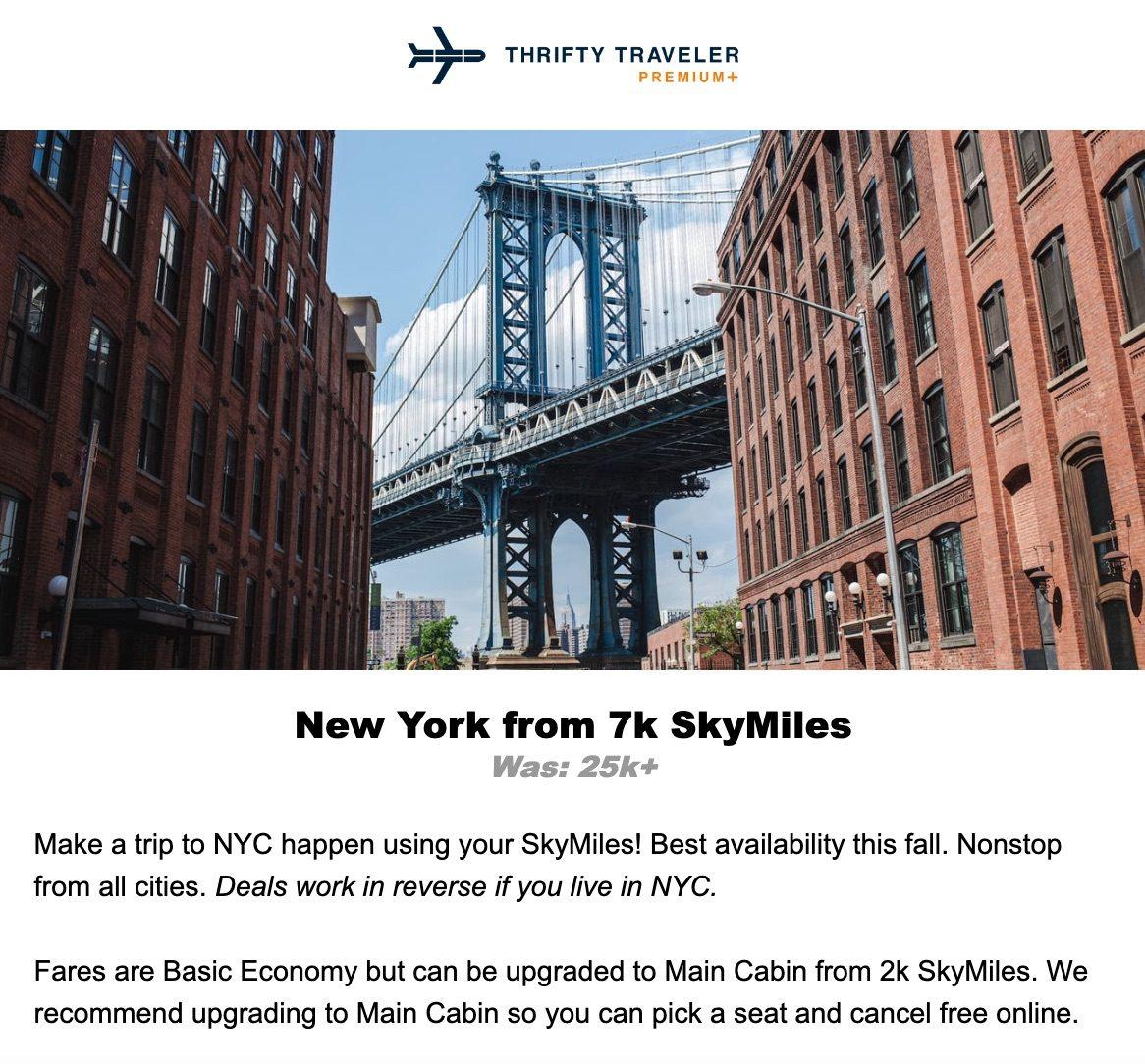 nyc skymiles deal