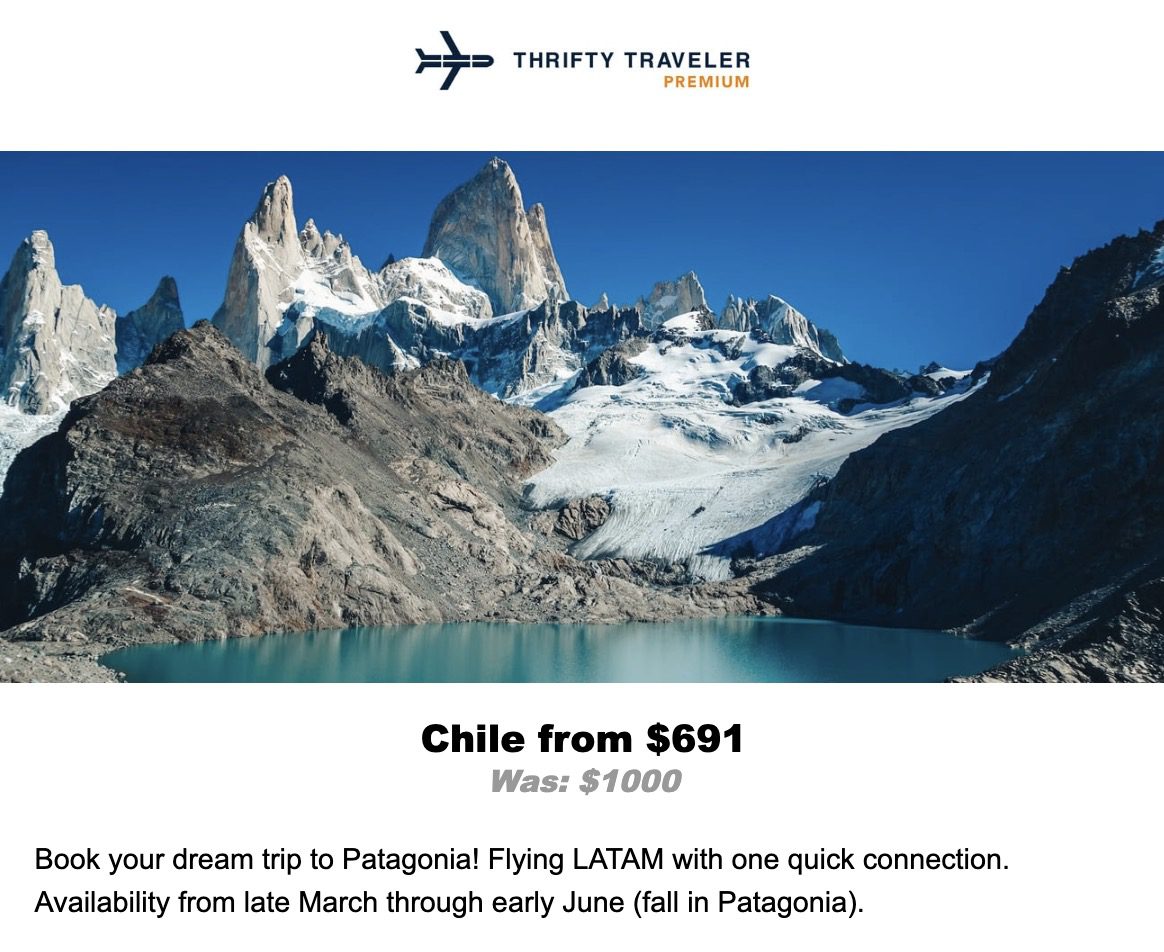 Patagonia flight deal