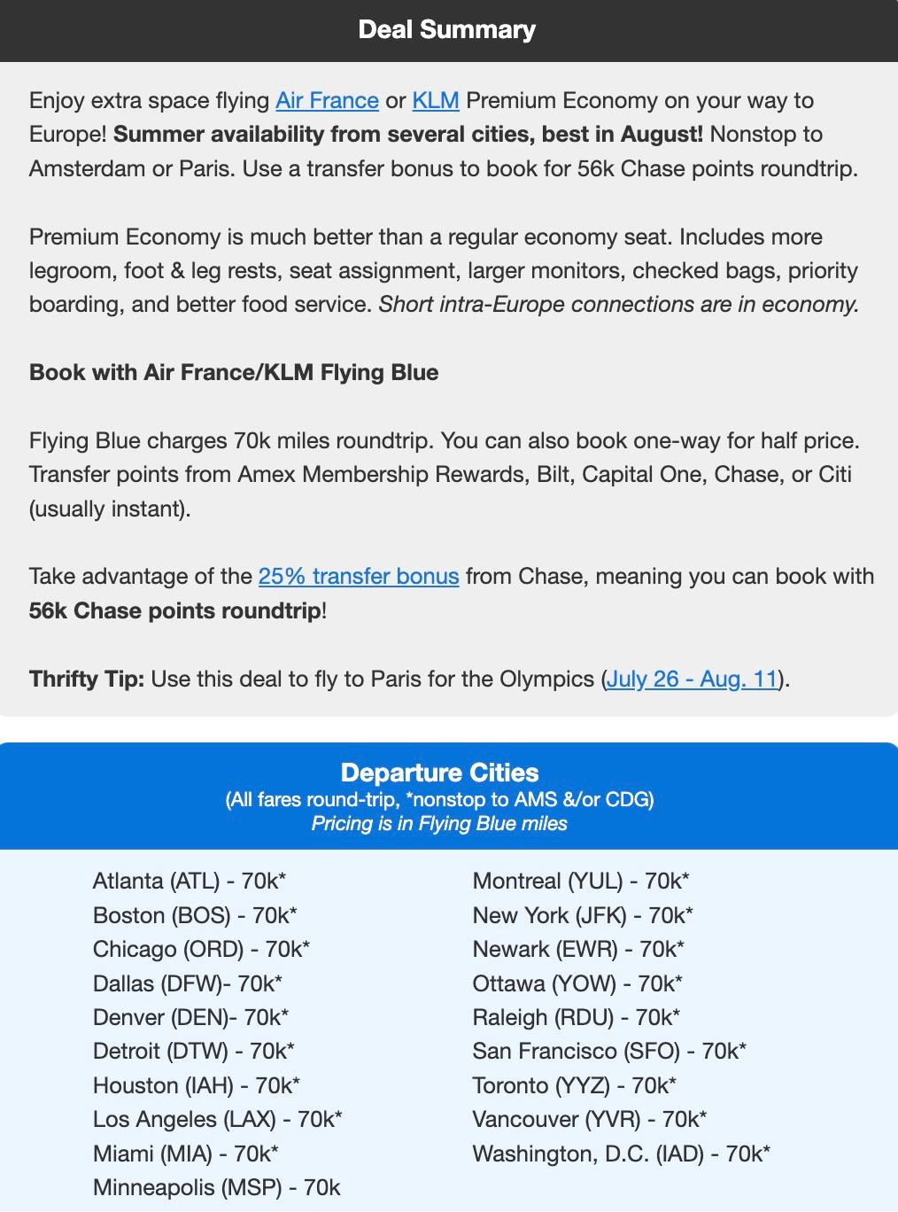 AF KLM Premium Economy