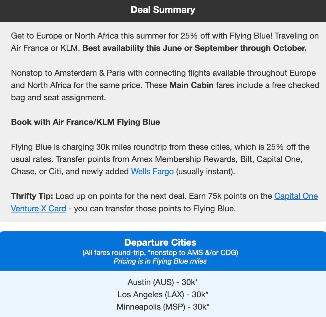 AF KLM economy