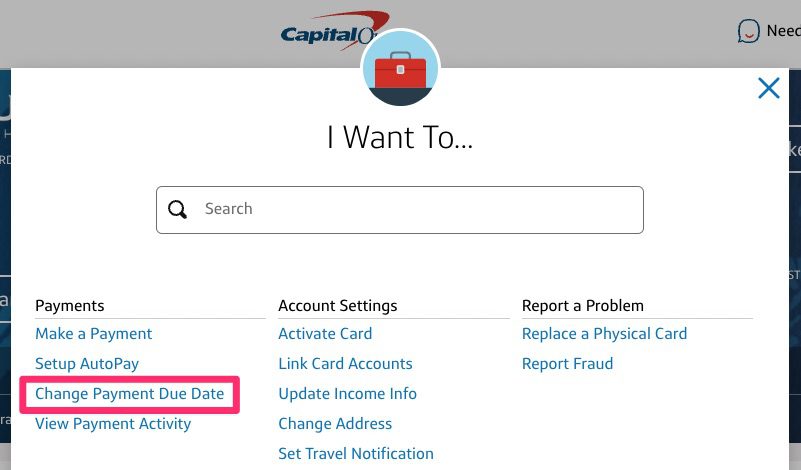 Capital One Change Payment Due Date