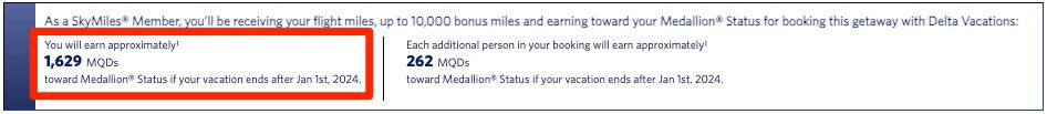 Delta Vacations package Orlando MQD Earning
