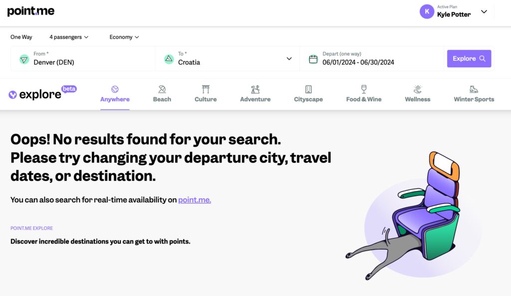 Point Me Red Award Search Tool point.me Levels Up with Flexible 'Explore' Feature