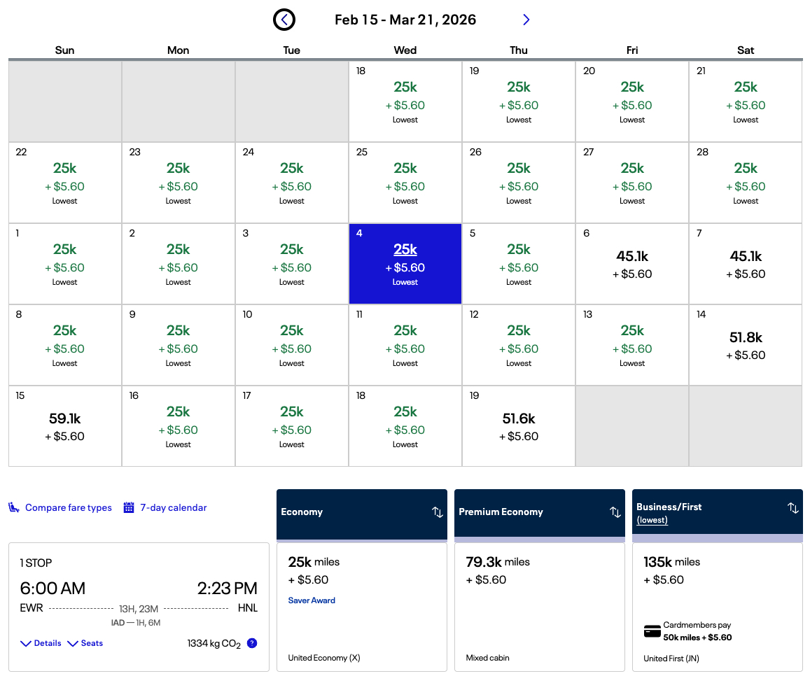 United calendar search