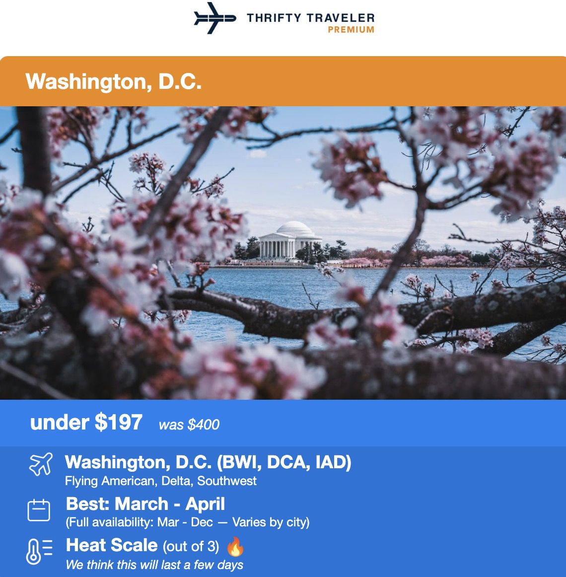 PSA: Check Your Spring Break Flights, Because Airfare is Dropping 2 Washington, D.C. flight deal