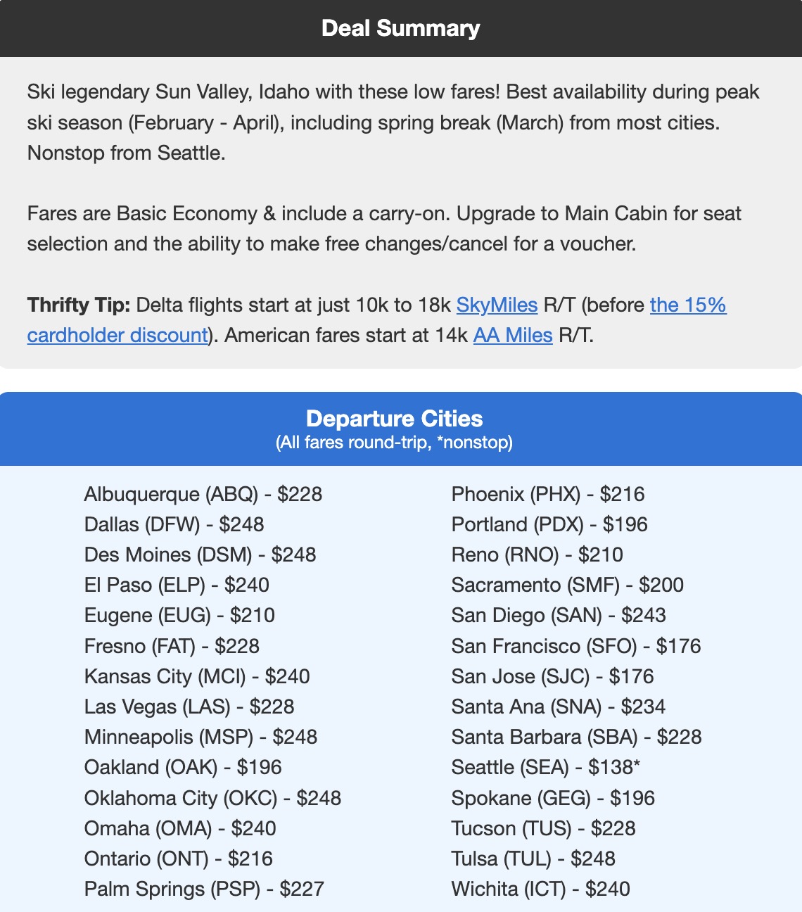 How You Can Still Save on Spring Break Flights for 2026 8 Sun Valley, Idaho airfare