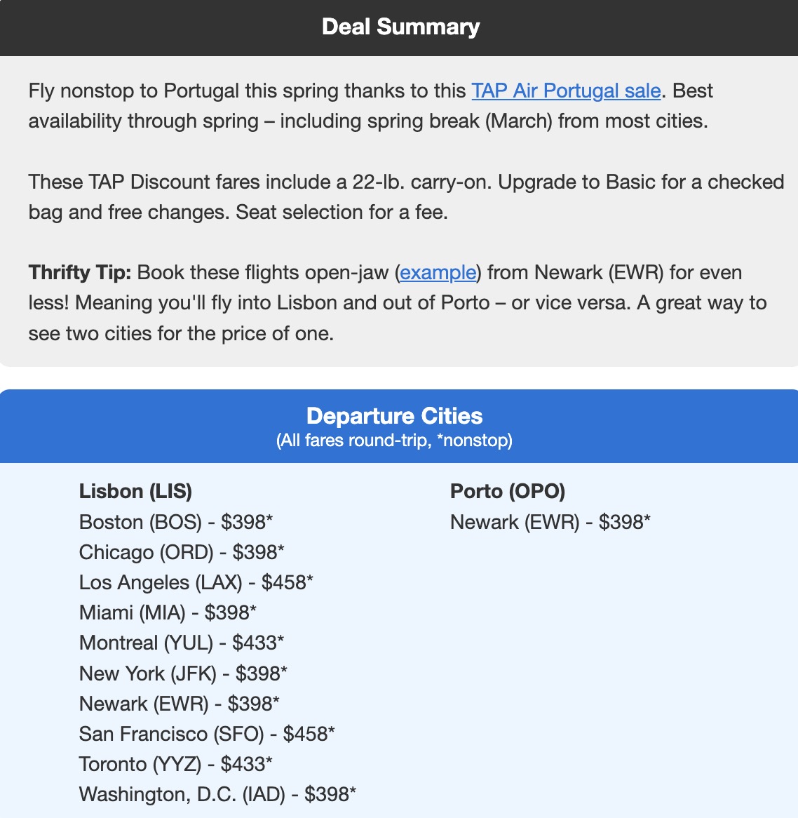 How You Can Still Save on Spring Break Flights for 2026 10 TAP AIr Portugal airfare
