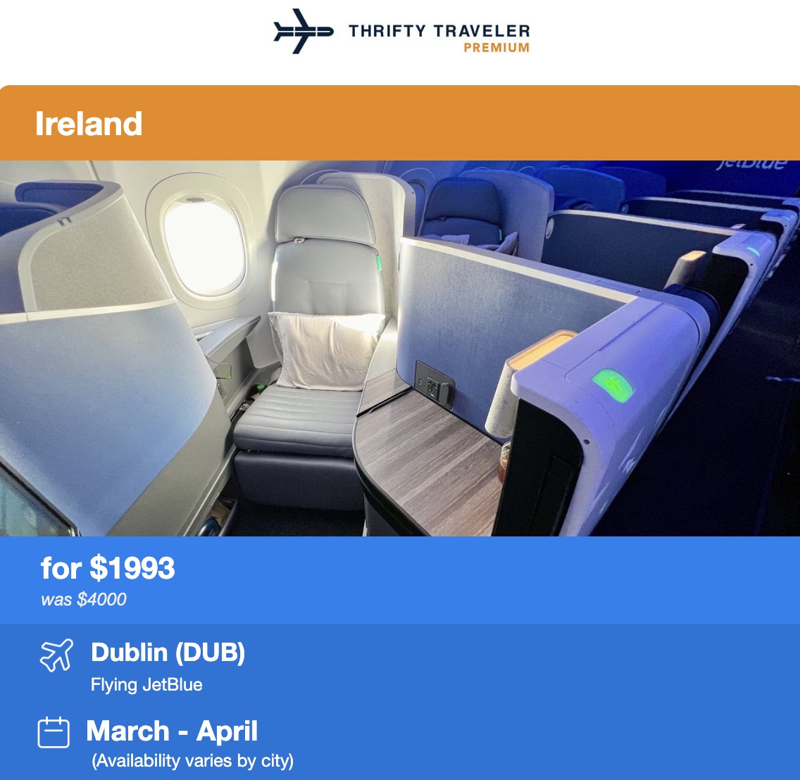 Dublin business class flight
