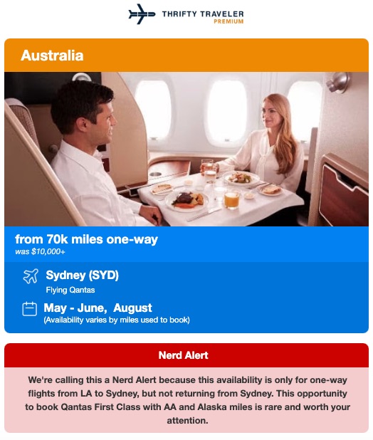 Qantas First Class Premium Deal