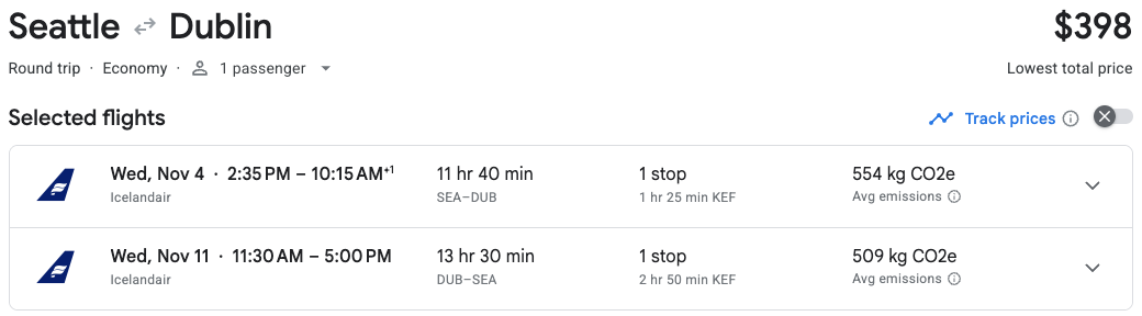 The #1 Trick to Saving on Flights to Europe 22 SEA-DUB Google Flights on Icelandair