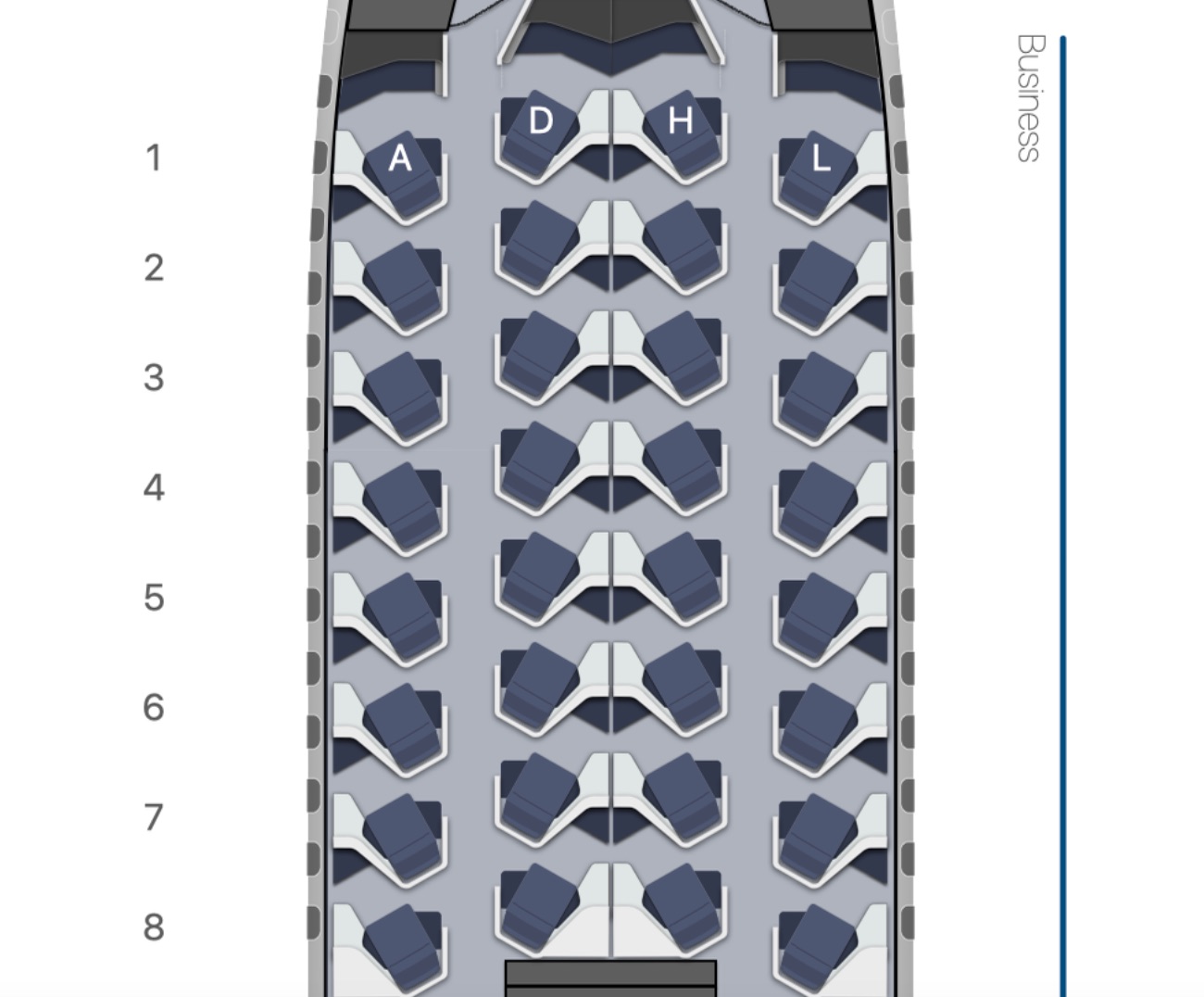 Aeroplopa Air France A350-900 business class rows 1-8