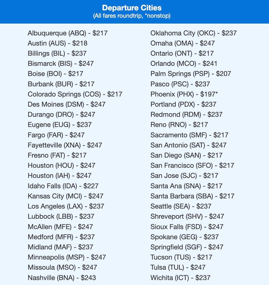 Zion National Park airfare list alphabetically in the $200s. 
