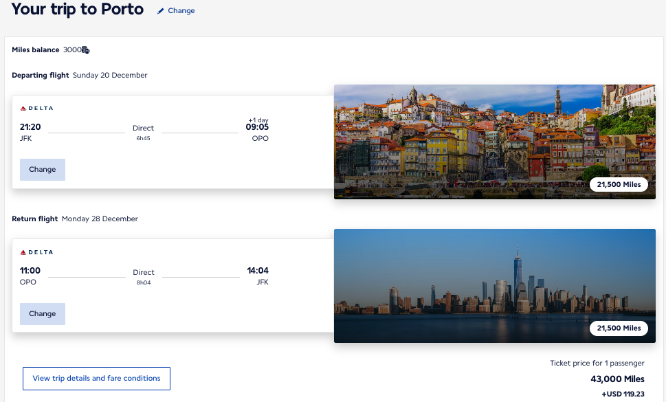 Airlines Didn't Really End Change Fees - They Just Rebranded 3 flights to porto for 43,000 miles roundtrip