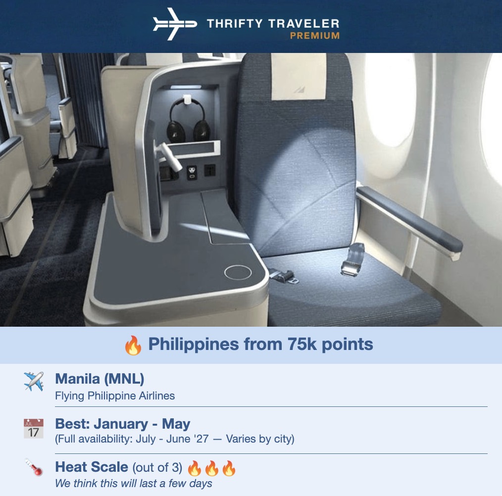 Philippine Airlines biz class