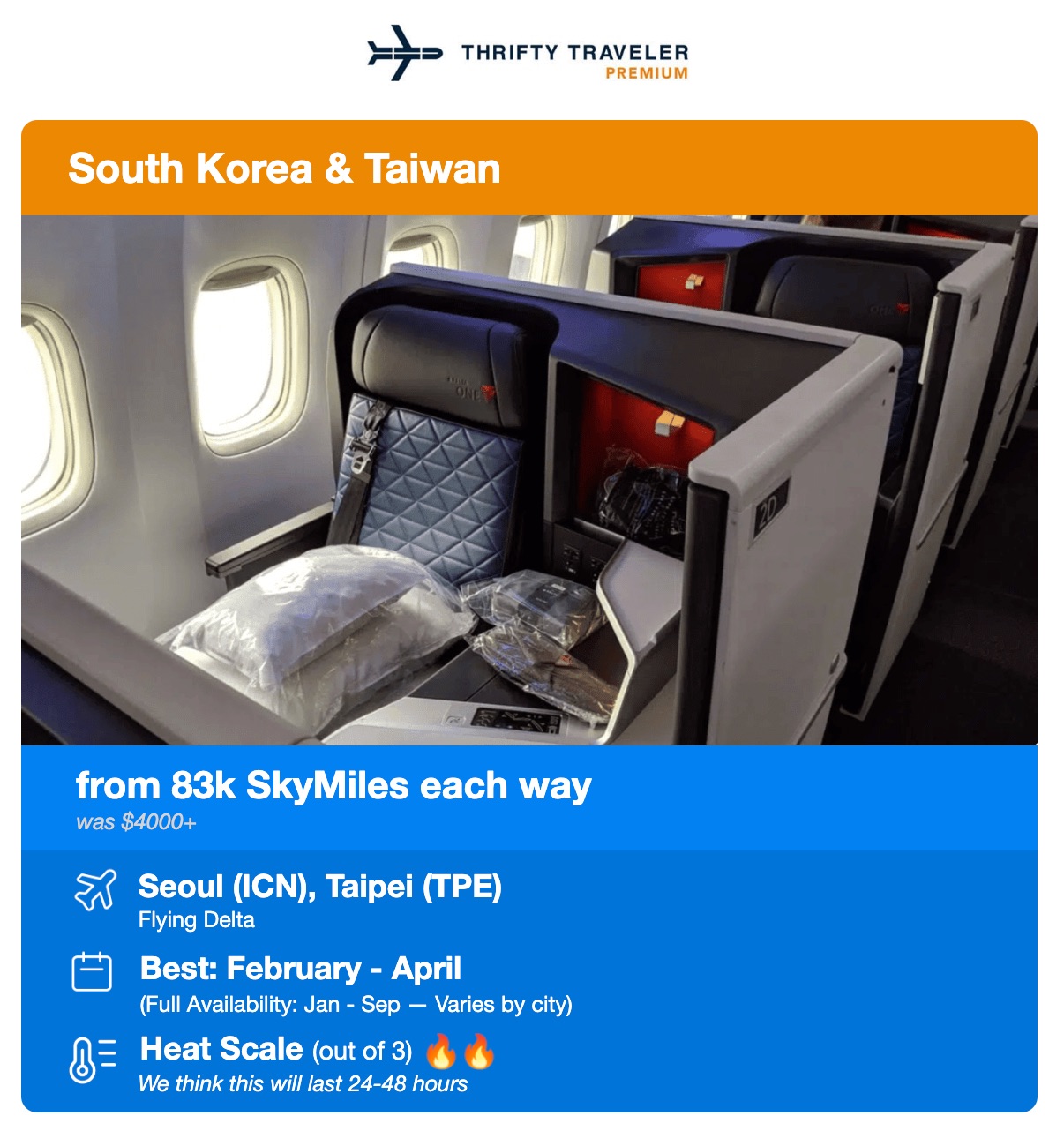delta one deal for 83,000 SkyMiles