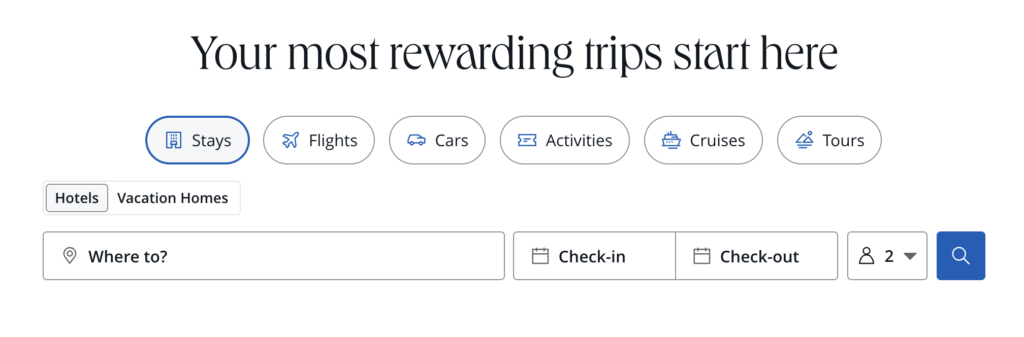 How to Use the Chase Sapphire Preferred® Credit Card's $100 Hotel Credit 2 chase travel booking screen with "stays" selected