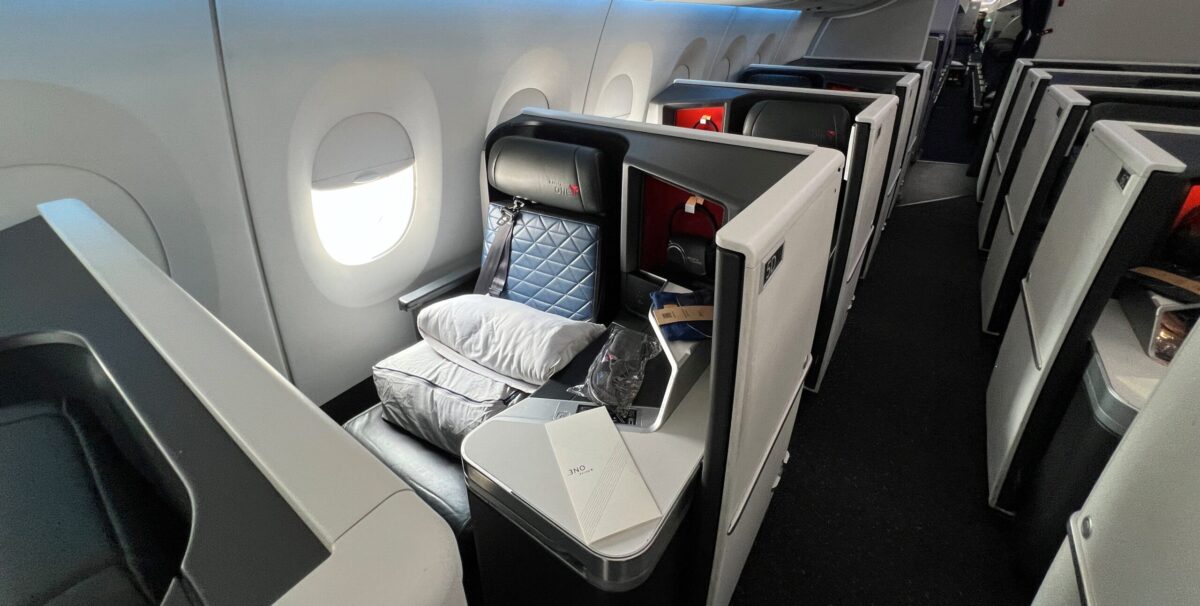 a delta one business class suite on the airbus a350