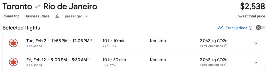 How to Fly Business Class for Economy Prices 2 AC Rio fare