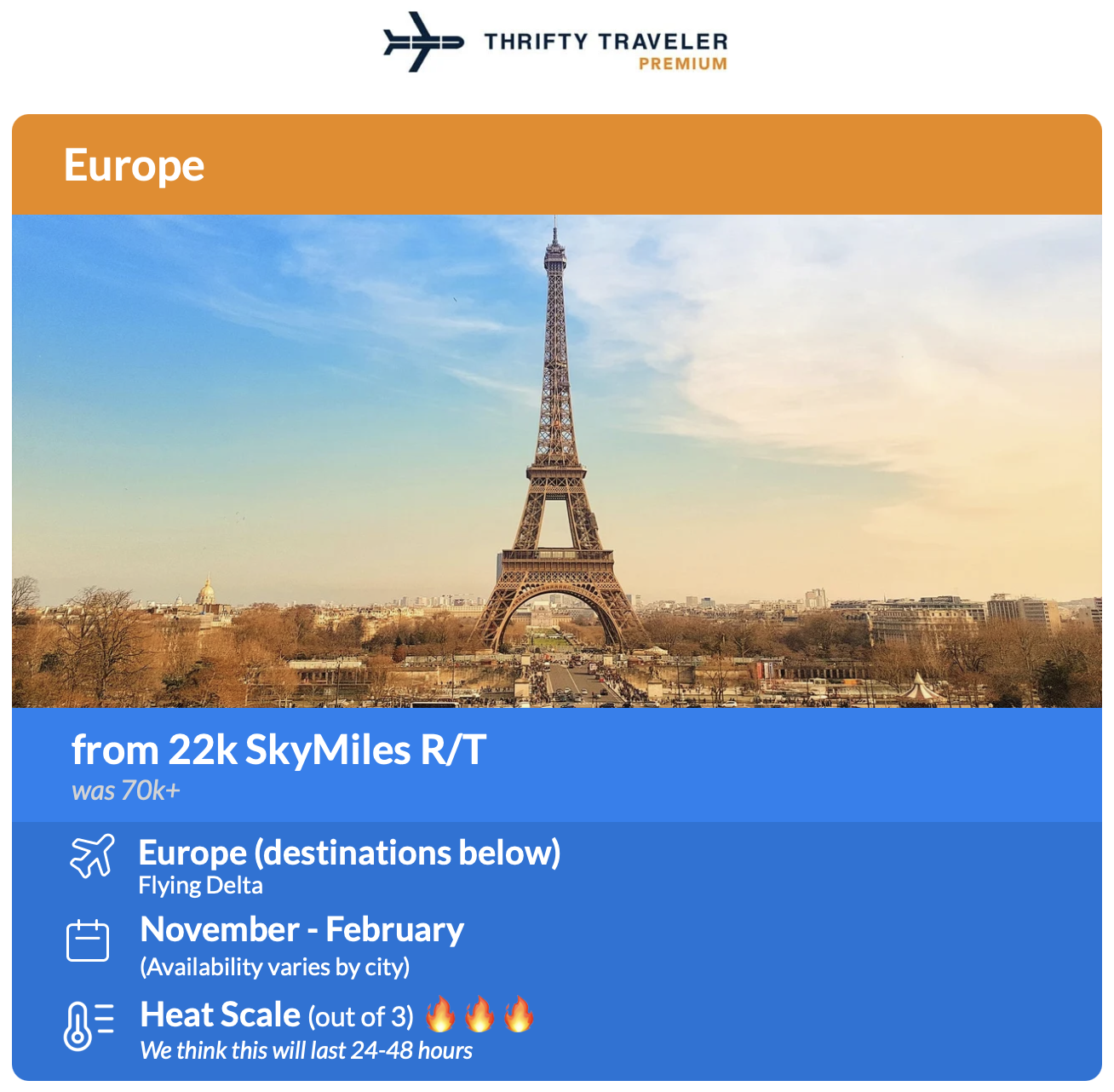 Delta SkyMiles flash sale to Europe from 22K roundtrip