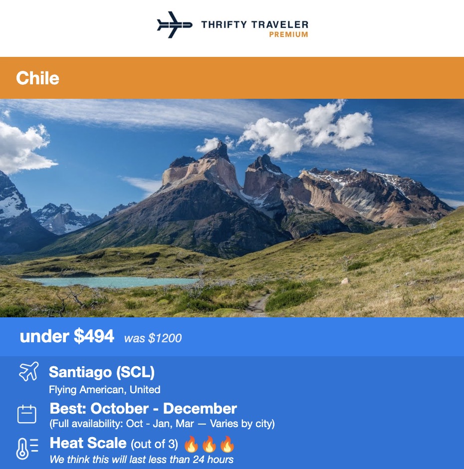 Chile flight deal