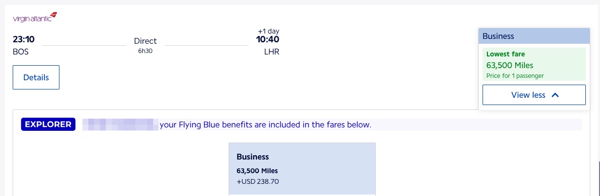 The Best Ways to Use Air France/KLM Flying Blue Miles 41 BOS LHR Flying Blue miles