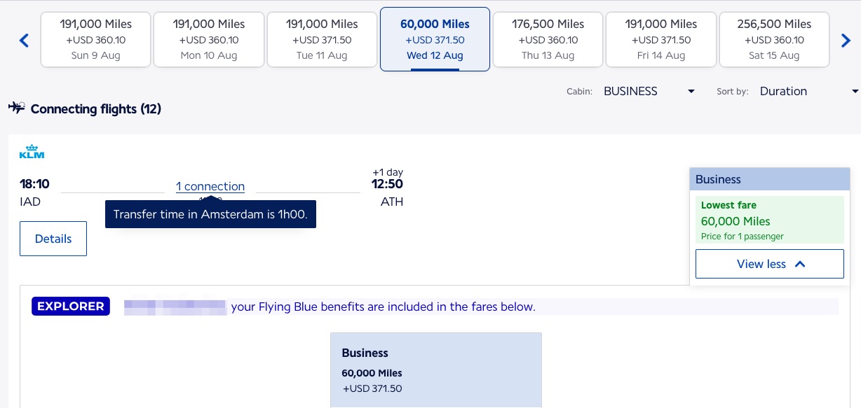 The Best Ways to Use Air France/KLM Flying Blue Miles 37 iad ath flying blue sweet spots